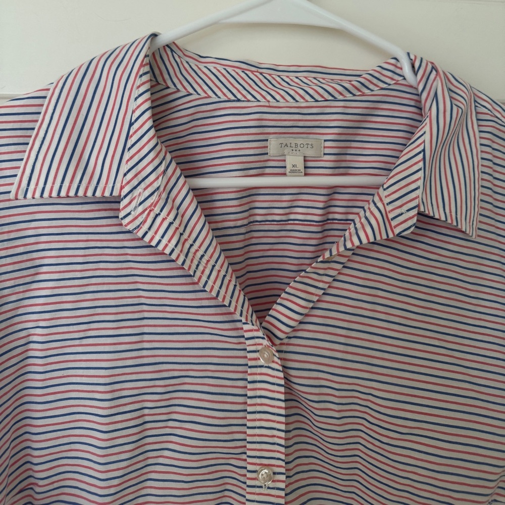 Talbots Striped Button Down Top - image 2